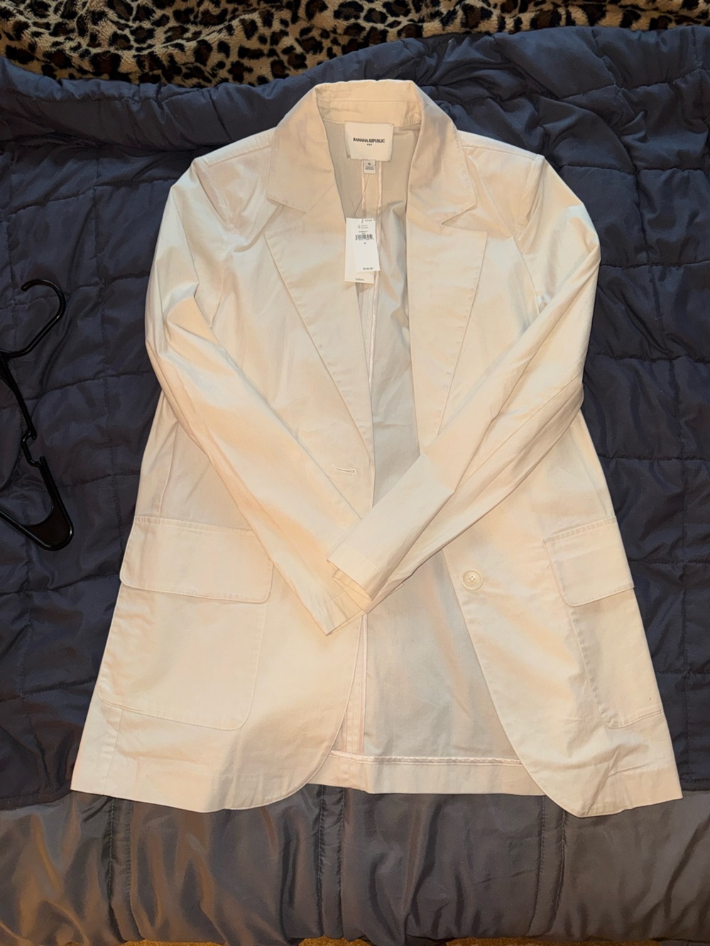 Banana Republic Cream Single-Button Tailored Blazer